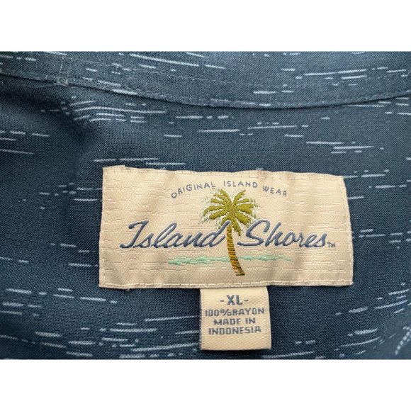 Vintage Island Shores Men's Hawaiian Surf Rayon Shirt Size XL Retro Palms - Picture 3 of 3